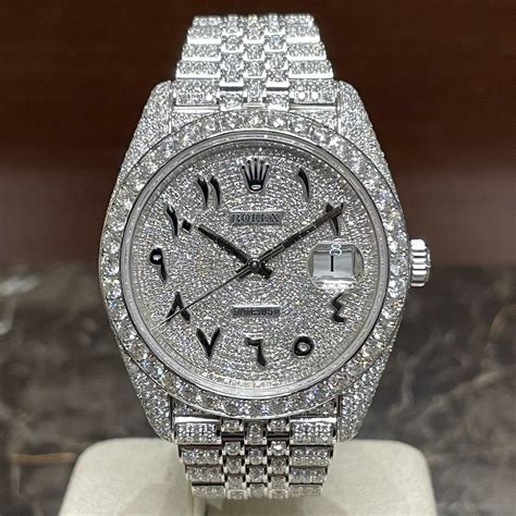 iced out rolex arabische ziffern|iced out rolex 36mm.